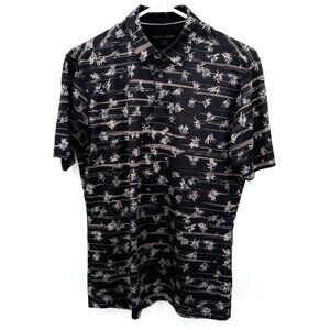 Galvin Green Golf Polo Shirt Medium Black Floral Sz S